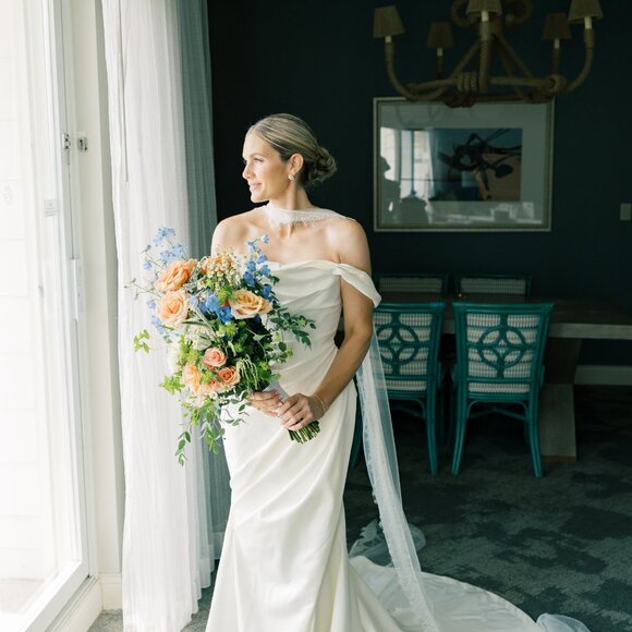 House of CB Delphine Ivory Draped Corset Bridal Gown - Limited Edition - Picture 3 of 16